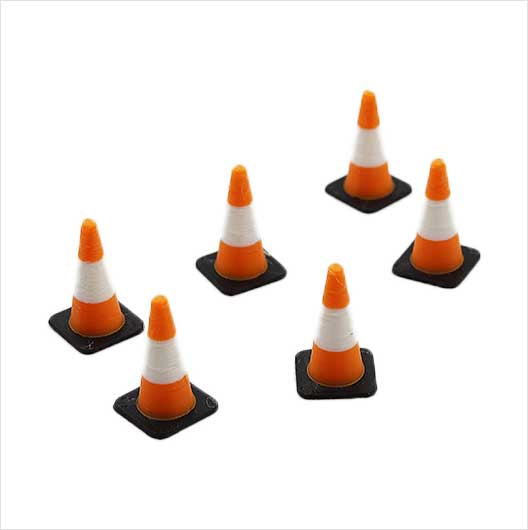 O Scale | Pre-Coloured | Orange and White Traffic Cone