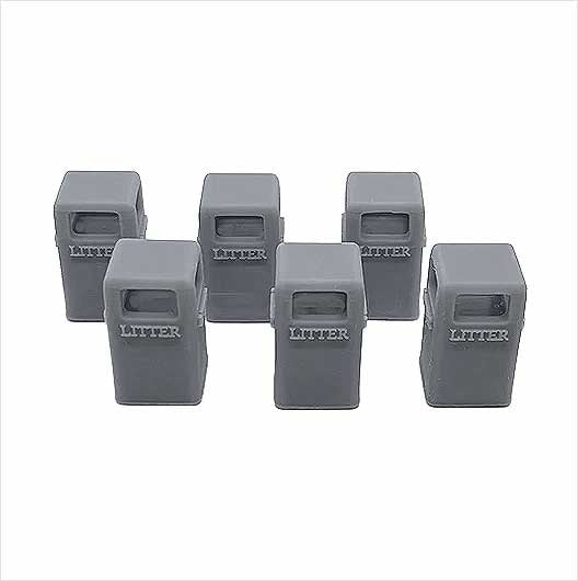 O Scale | Ready to Paint | Civic Litter Bin - Style 3 (6 pack)