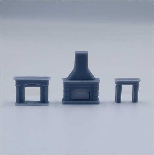 OO Scale | Ready to Paint | Fireplace Set (3 pack)