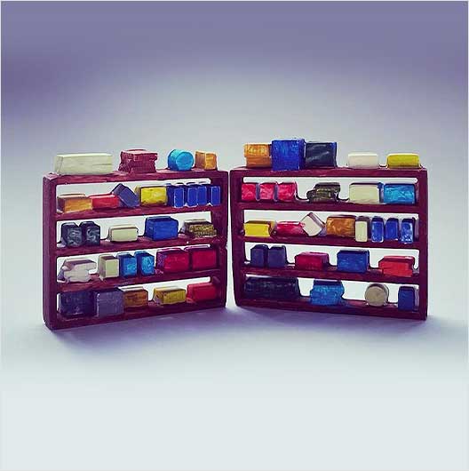 OO Scale | Packed Shelves (2 pack)