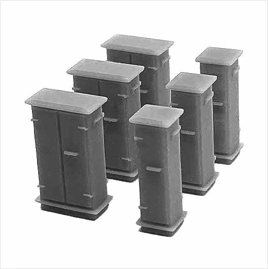 OO Scale | Ready to Paint | Lineside Relay Cabinet - Mixed (6 pack)