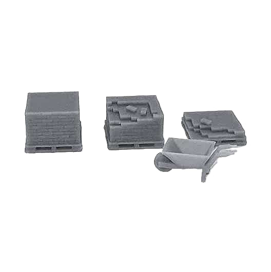 OO Scale | Ready to Paint | Pallets of Bricks and Wheelbarrow