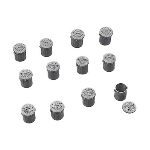 OO Scale | Pre-Coloured | Galvanised Bin with Removable Lid