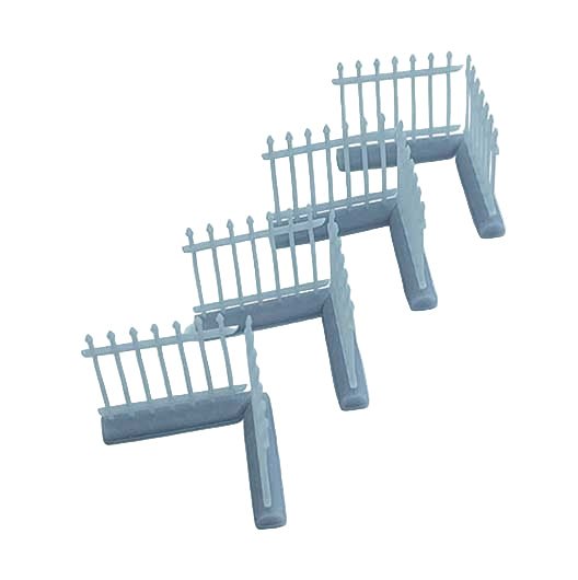 OO Scale | Ready to Paint | Metal Railings - Spear Top - Corner (8 piece)