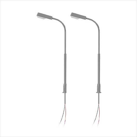 OO Scale | 3-Volt Modern Single-Head Street Light - Style 4 (2 pack)