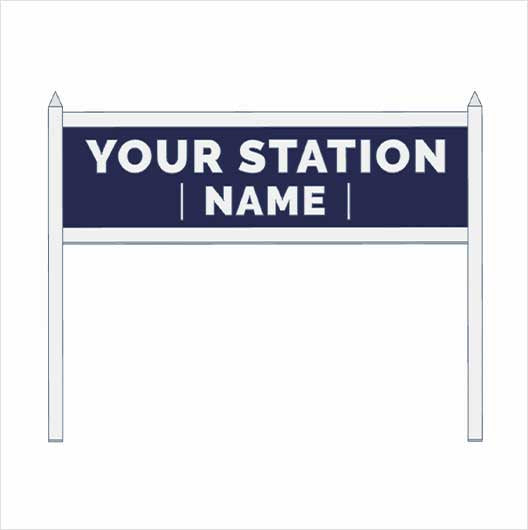 N Scale | Pre-Coloured | Single-Sided Personalised Steam-Era Station Name Board - Style 2 - Two Lines of Text