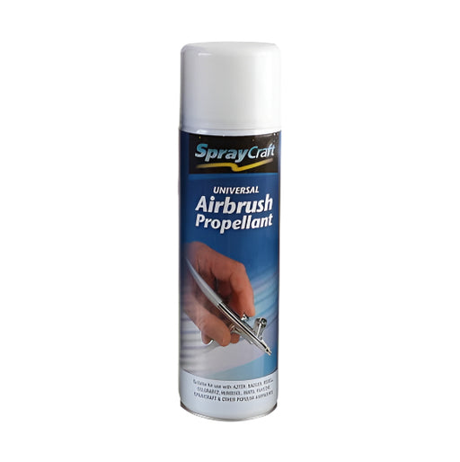 A can of SprayCraft Universal Air Propellant for airbrushes.