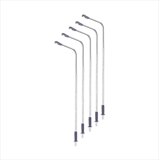 Scala N | Lampione stradale moderno a testa singola da 3 volt (confezione da 5)