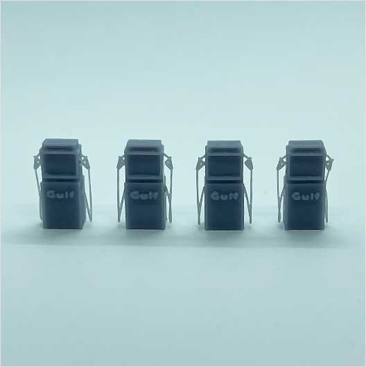 OO Scale | 1960s Gulf Petrol Pump (4 pack)