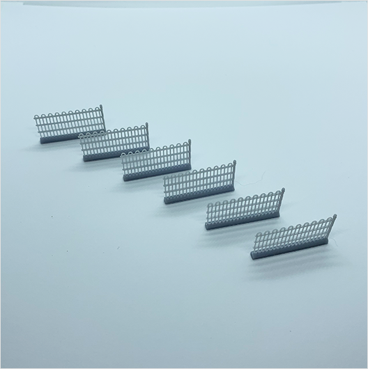 OO Scale | Ready to Paint | Metal Railings - Loop Top - Straight (6 pack)