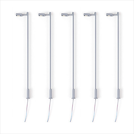 OO Scale | 3-Volt Modern Single-Head Street Light - Style 2 (5 pack)