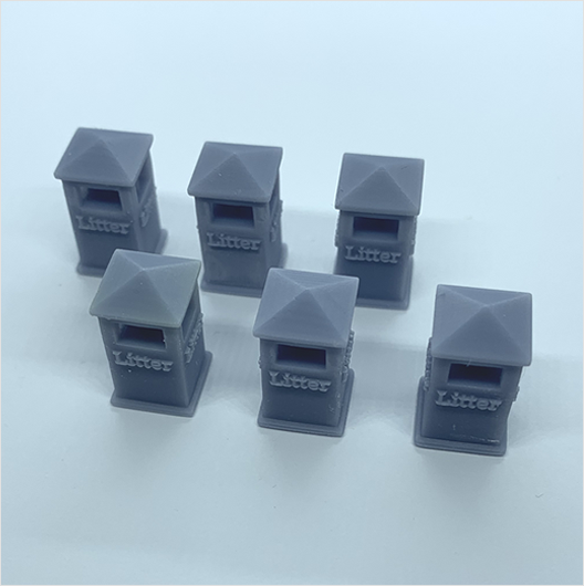 OO Scale | Civic Litter Bin - Type 1 (6 pack)