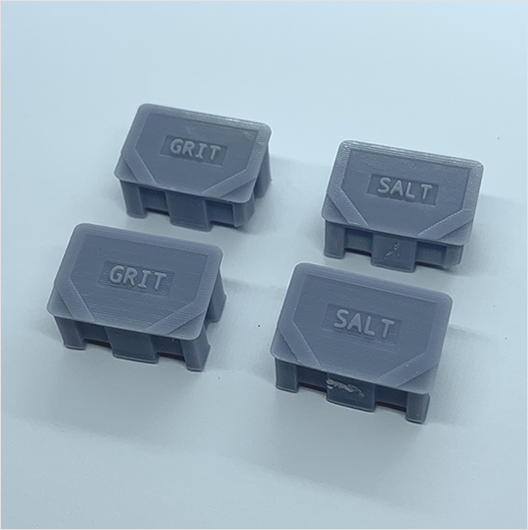 OO Scale | Ready to Paint | Salt and Grit Bin - Style 1 (4 pack)