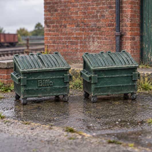 Ready to Paint 1100 Litre Four Wheel Bin (2 pack)