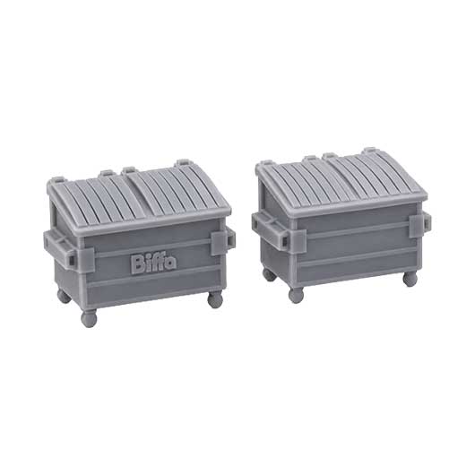 Ready to Paint 1100 Litre Four Wheel Bin (2 pack)