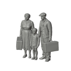 Unpainted grey resin model of OO Scale Ready to Paint 1950s Poor Parents With Son
