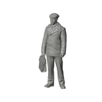 Unpainted grey resin model of OO Scale Ready to Paint 1950s Man Holding A Satchel