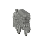 Unpainted grey resin model of OO Scale Ready to Paint 1950s Milkman With Cart