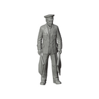 Unpainted grey resin model of OO Scale Ready to Paint 1950s Signalman With Flags
