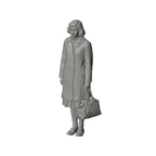 Unpainted grey resin model of OO Scale Ready to Paint 1950s Teenage Girl Carrying A Bag