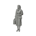 Unpainted grey resin model of OO Scale Ready to Paint 1950s Woman Wearing A Headscarf