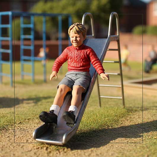 OO Scale Ready to Paint Modern Boy on Slide