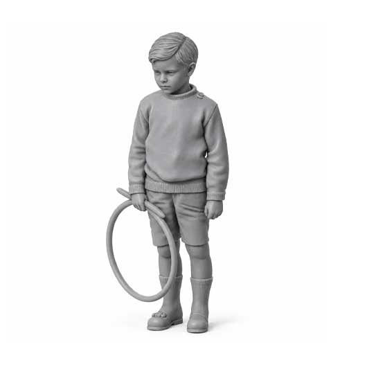 OO Scale Ready to Paint Victorian Boy Standing With Hoop
