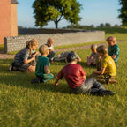 OO Scale Ready to Paint 1950s Children Sitting in Circle
