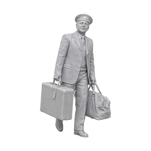 OO Scale Ready to Paint 1950s Railway Porter Carrying Luggage
