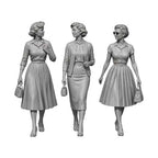 OO Scale Ready to Paint 1950s Women Walking (3 Pack)