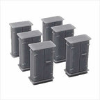 N Scale Ready to Paint Lineside Relay Cabinet - Wide (6 pack)