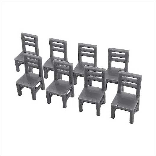 O Scale Ready to Paint Wooden Chair (8 pack)