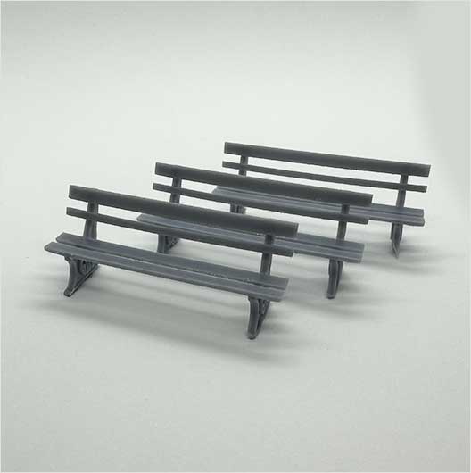 O Scale | Great Western Railway (GWR) Bench (3 pack) — Model Railway Scenes
