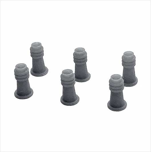 O Scale Ready to Paint Chimney Pots - Style 2 (6 pack)