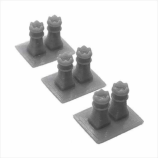 OO Scale | Ready to Paint | Chimney Pots - Style 4 (3 pack)