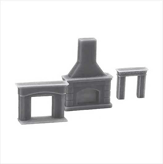 OO Scale Ready to Paint Fireplace Set (3 pack)