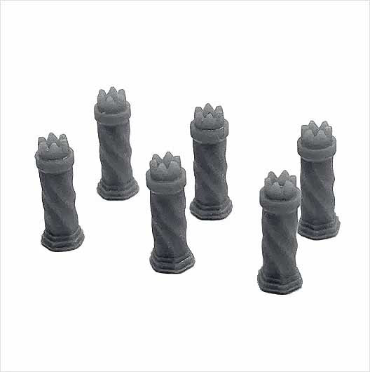 O Scale Ready to Paint Chimney Pot - Tudor-Style 1 (6 pack)