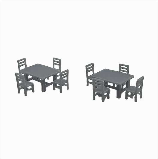 OO Scale | Ready to Paint | Ready to Paint | Ready to Paint | Table and Chairs - Style 1