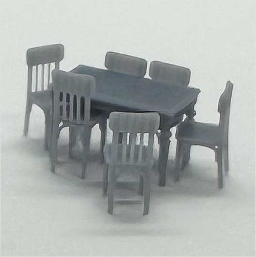 OO Scale | Table and Chairs - Type 2 (7 pieces)