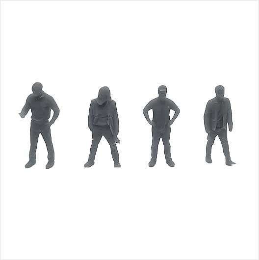 OO Scale Ready to Paint Men - Pack 1 (4 pack)