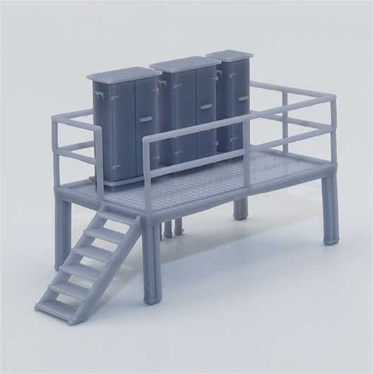 OO Scale | Galvanised Steel Lineside Platform with Relay Cabinets