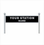 HO Scale Pre-Coloured Single-Sided Personalised Steam-Era Station Name Board - Style 1 - Two Lines of Text