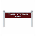 TT Scale Pre-Coloured Single-Sided Personalised Steam-Era Station Name Board - Style 1 - Two Lines of Text