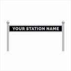 N Scale Pre-Coloured Single-Sided Personalised Steam-Era Station Name Board - Style 1 - One Line of Text