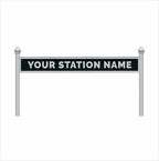 HO Scale | Pre-Coloured | Double-Sided Personalised Steam-Era Station Name Board - Style 1 - Two Lines of Text