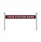 Pre-Coloured Personalised Steam-Era Station Name Board - Style 1 - Two Lines of Text