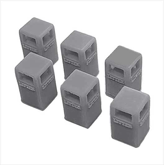 OO Scale Ready to Paint Civic Litter Bin - Style 3 (6 pack)