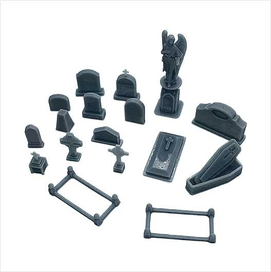 OO Scale | Ready to Paint | Grave Yard Set 1 (19 pieces)