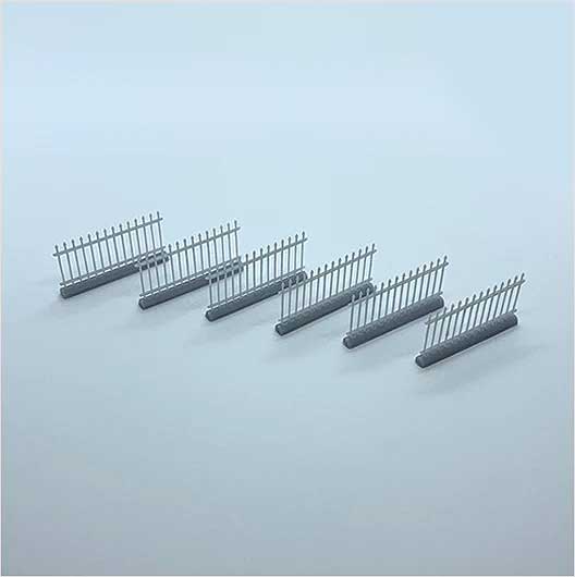 OO Scale | Metal Railings - Spear Top - Straight (6 pack)