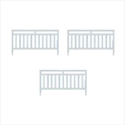 OO Scale | Silver Pedestrian Railing - Wide — Model Railway Scenes